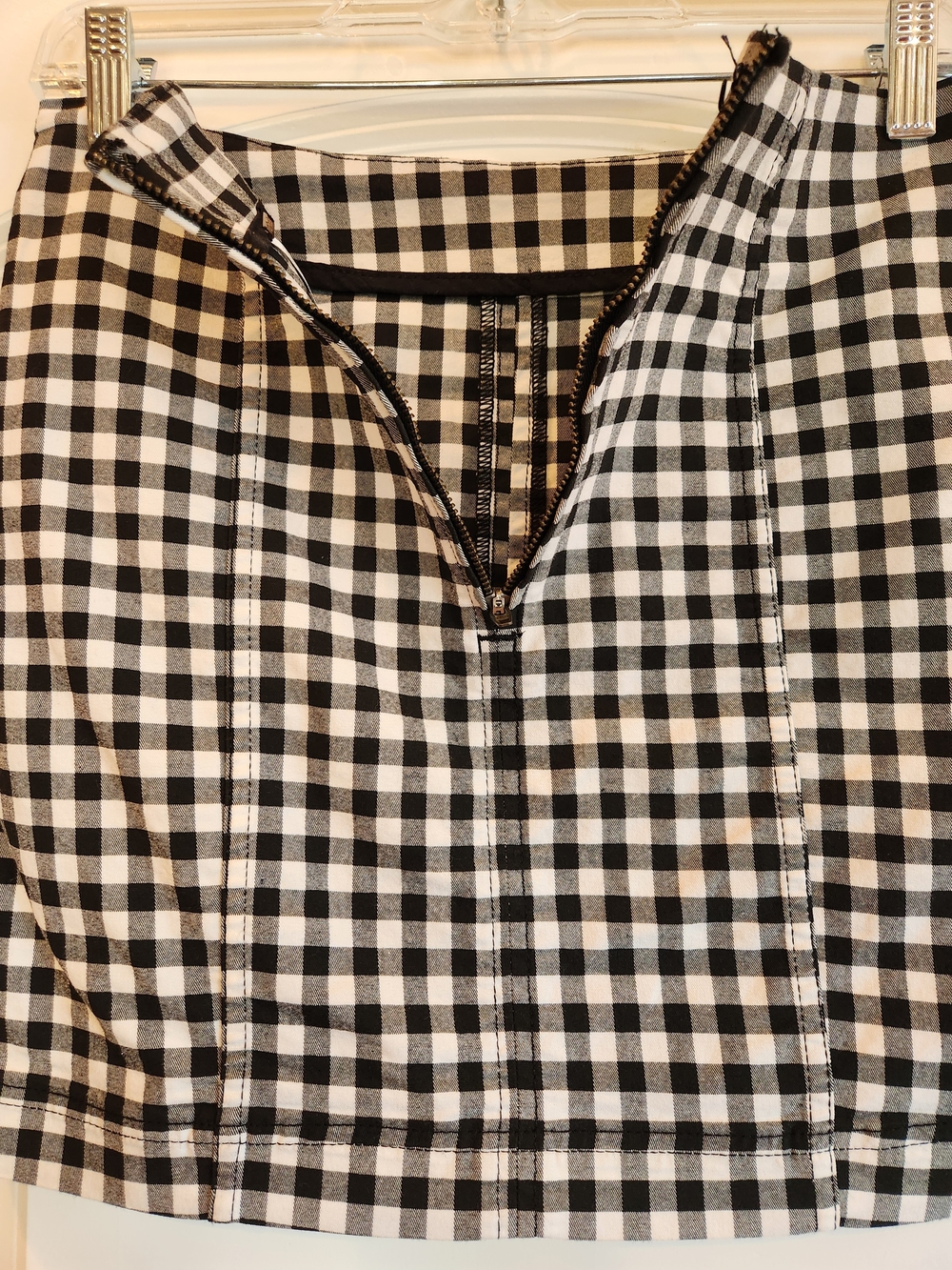 Free People Black/White Modern Femme Gingham Mini Skirt Size 4 Plaid Bodycon - Picture 6 of 9